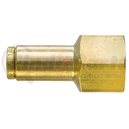 Tectran PL1366-6A DOT Female Push-Lock Brass Connector Fitting for Nylon Tubing, 3/8" Tube Size