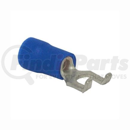 Tectran TBFS6 Spade Terminal - Blue, 16-14 Wire Gauge, #6 Stud, Vinyl, Flanged