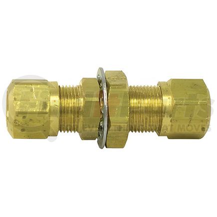 Tectran 85111 Air Brake Air Line Union - Brass, 1/4 in. Tube Size, Bulkhead