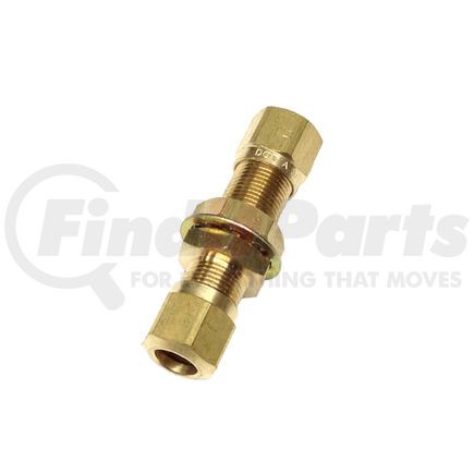 Tectran 85112 Air Brake Air Line Union - Brass, 3/8 in. Tube Size, Bulkhead