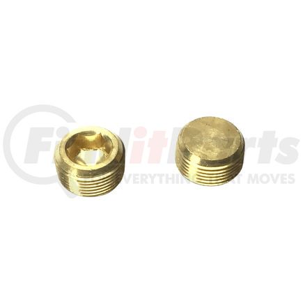 Tectran 88157 Air Brake Pipe Head Plug - Brass, 3/4 inches Pipe Thread, Counter Sunk Hex Head