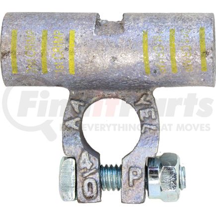 Tectran 5014-4/0P Battery Terminal - 4/0 Gauge, Yellow, Positive, Flag Clamp, Cast Copper
