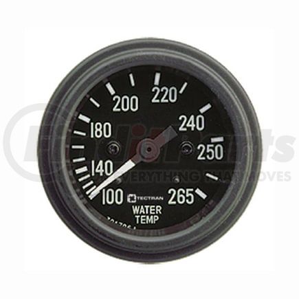 Tectran 95-2465 Water Temperature Gauge - Chrome, 100-265 deg. F, 216 in. Capillary