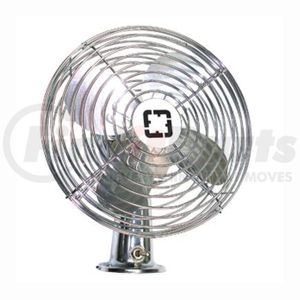 Tectran 19-2524HD Accessory Cabin Fan - 2 Speed, 24V, Chrome, with Toggle Switch, Heavy Duty