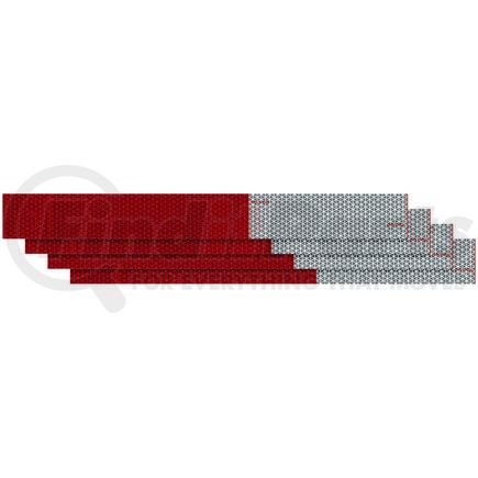 Peterson Lighting 465-4K Red/White 4-Strip Adhesive Conspicuity Tape Kit, 2" Width, 18" Length