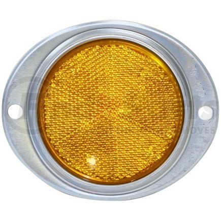 Peterson Lighting B472A 3" Oval Aluminum Amber Reflector with Acrylic Lens, Surface-Mount, Bulk Pack