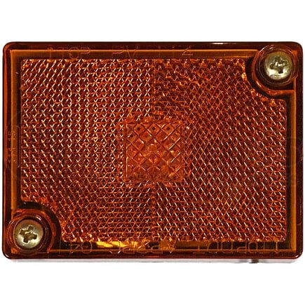 Peterson Lighting M114A 2.75" x 2.05" Rectangular Incandescent Clearance/Marker Light, Amber Lens, with Reflex, Bulk Pack