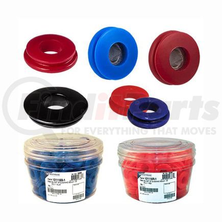 Tectran 101119-2C Air Brake Gladhand Seal - (100) Red and (100) Blue, Polyurethane, Wide Sealing Lip, Bucket