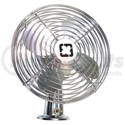 Tectran 13793 Accessory Cabin Fan - 2 Speed, 12V, Chrome, with Toggle Switch