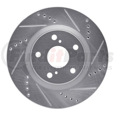 Dynamic Friction Company 631-55002R Brake Rotor - Drilled and Slotted - Silver