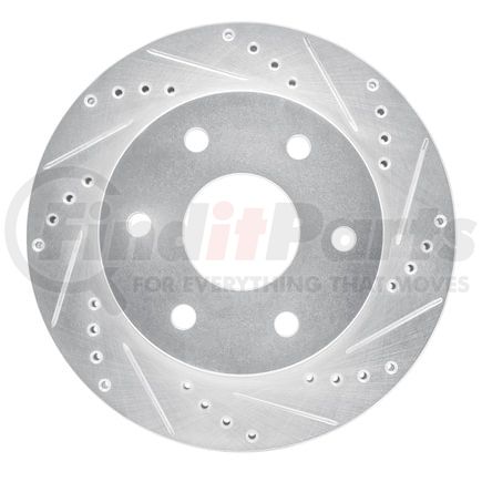 Dynamic Friction Company 631-72053R Brake Rotor - Drilled and Slotted - Silver