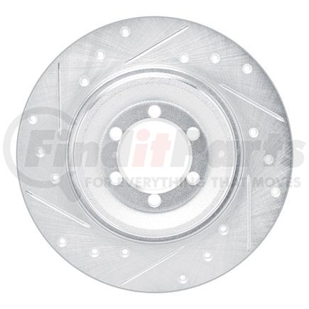 Dynamic Friction Company 63116001L Brake Rotor - Drilled and Slotted - Silver