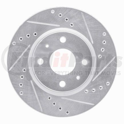Dynamic Friction Company 63120005R Brake Rotor - Drilled and Slotted - Silver