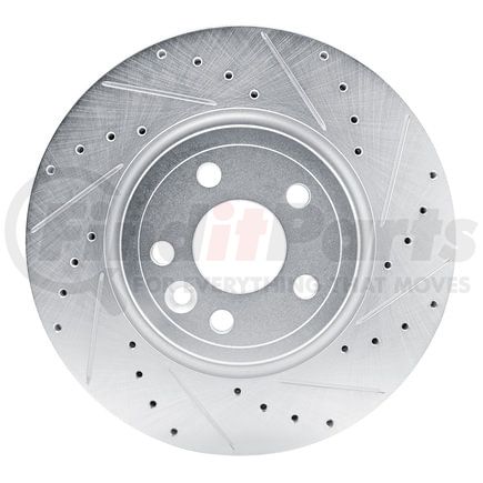 Dynamic Friction Company 63120038R Brake Rotor - Drilled and Slotted - Silver