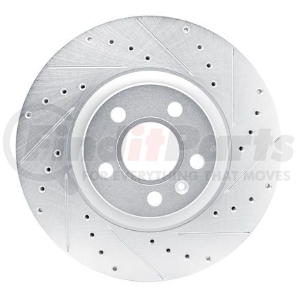 Dynamic Friction Company 63127059R Brake Rotor - Drilled and Slotted - Silver