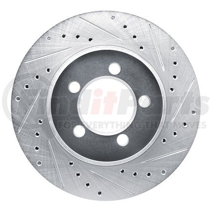 Dynamic Friction Company 63140002R Brake Rotor - Drilled and Slotted - Silver