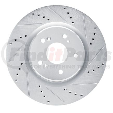Dynamic Friction Company 63158032R Brake Rotor - Drilled and Slotted - Silver