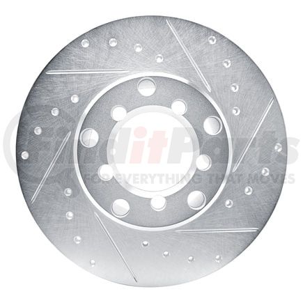 Dynamic Friction Company 63163002R Brake Rotor - Drilled and Slotted - Silver