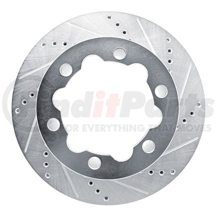 Dynamic Friction Company 63163134R Brake Rotor - Drilled and Slotted - Silver