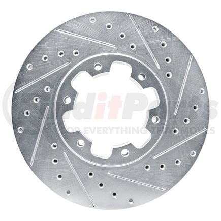 Dynamic Friction Company 63167084R Brake Rotor - Drilled and Slotted - Silver
