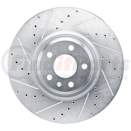 Dynamic Friction Company 63173083L Brake Rotor - Drilled and Slotted - Silver