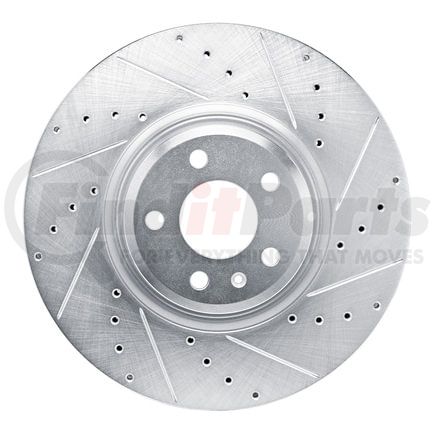 Dynamic Friction Company 63173083R Brake Rotor - Drilled and Slotted - Silver