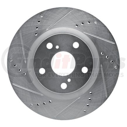 Dynamic Friction Company 63175025L Brake Rotor - Drilled and Slotted - Silver
