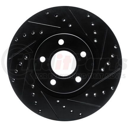Dynamic Friction Company 633-54069R Brake Rotor - Drilled and Slotted - Black