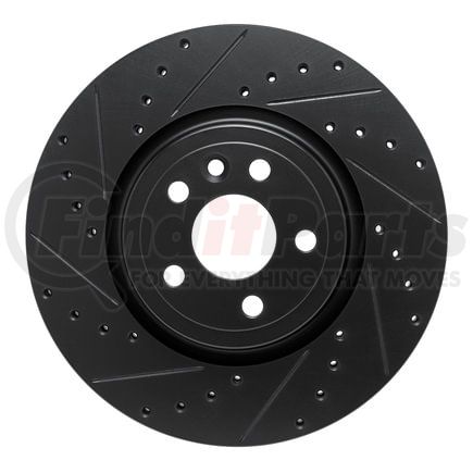 Dynamic Friction Company 63320038L Brake Rotor - Drilled and Slotted - Black