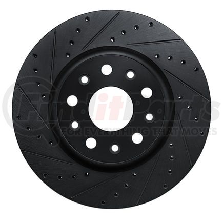 Dynamic Friction Company 63342039L Brake Rotor - Drilled and Slotted - Black