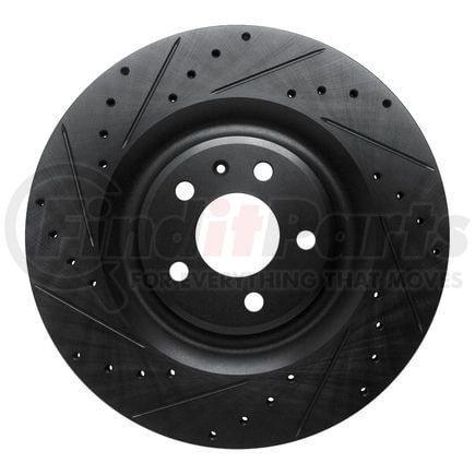 Dynamic Friction Company 63373079L Brake Rotor - Drilled and Slotted - Black