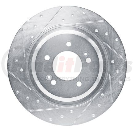 Dynamic Friction Company 631-21049L Brake Rotor - Drilled and Slotted - Silver