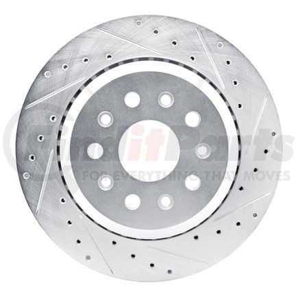 Dynamic Friction Company 631-42043R Brake Rotor - Drilled and Slotted - Silver