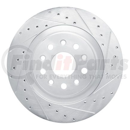 Dynamic Friction Company 631-42045R Brake Rotor - Drilled and Slotted - Silver