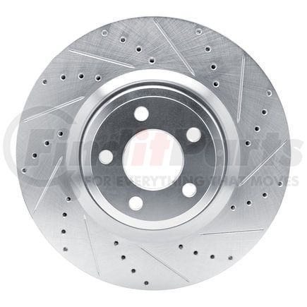 Dynamic Friction Company 631-54277R Brake Rotor - Drilled and Slotted - Silver