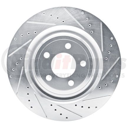 Dynamic Friction Company 631-54278R Brake Rotor - Drilled and Slotted - Silver