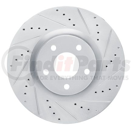 Dynamic Friction Company 631-54281R Brake Rotor - Drilled and Slotted - Silver