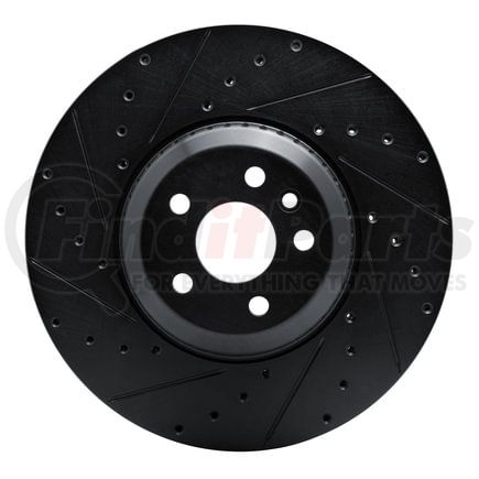 Dynamic Friction Company 633-11033L Brake Rotor - Drilled and Slotted - Black