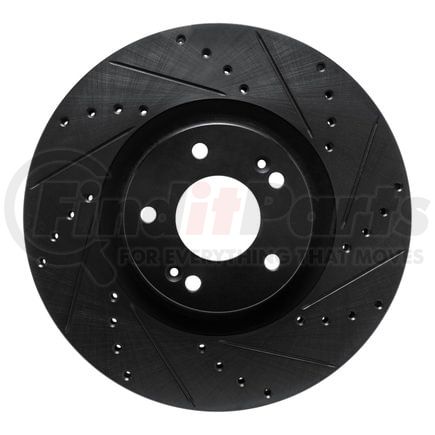 Dynamic Friction Company 633-21046R Brake Rotor - Drilled and Slotted - Black