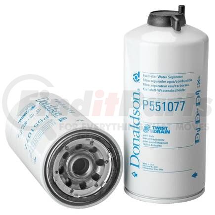 Donaldson P551077 Twist&Drain Fuel Filter - 9.60" Water Separator Type, Spin-On Style