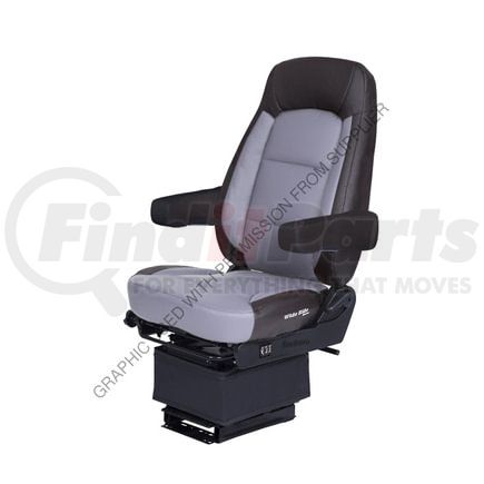 Freightliner BOS 5B09071 L77 Seat - Wide Ride Core, Hi Pro, High Back,2 Arm, Ultra Leather, Black/Gray