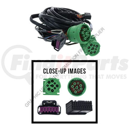 Freightliner PSO PP807063 Vehicle Interface Wiring Harness - 9 Pin, Type 2, Green Harness