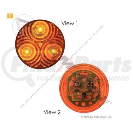 Automann 571.LD30A3 2 in. Round LED Marker Light, Amber, 3 Diodes, Grommet Mount
