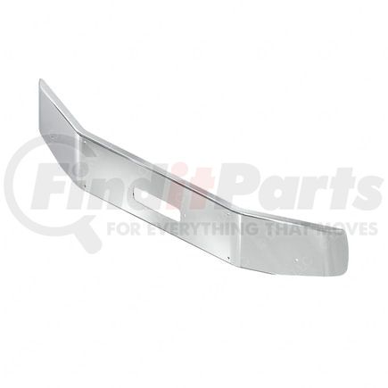 Freightliner 21-27843-044 Bumper - 14", Swept Back, Standard Cab, Steel, Chrome, License Plate, Tow Pin