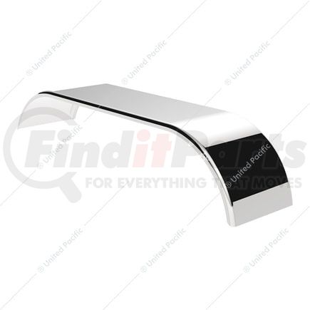 United Pacific 11035 120" 430 Stainless Steel SS Series Roll Formed Edge Smooth Full Fender, Pair, 60" Spread