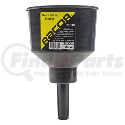 Racor Filters RFF3C Fuel Filter Funnel - 3.9 GPM, PTFE-Coated Stainless Steel, 50 Micron