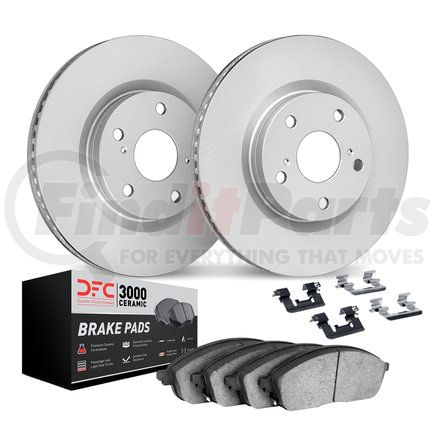 Dynamic Friction Company 4312-73025 GEOSPEC Rotors with 3000 Ceramic Brake Pads and Hardware