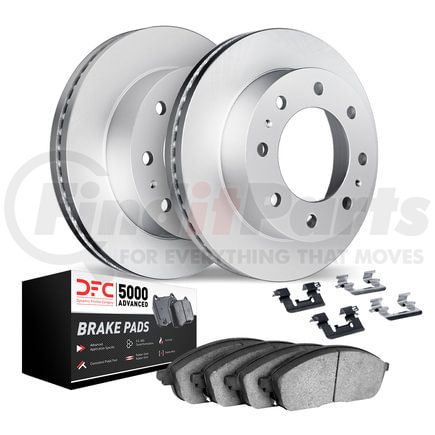 Dynamic Friction Company 4512-48077 GEOSPEC Coated Rotors with 5000 Brake Pads - Ceramic and Hardware
