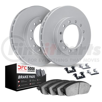Dynamic Friction Company 4512-48151 GEOSPEC Coated Rotors with 5000 Brake Pads - Ceramic and Hardware