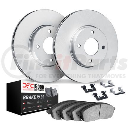 Dynamic Friction Company 4512-63237 GEOSPEC Coated Rotors with 5000 Brake Pads - Ceramic and Hardware